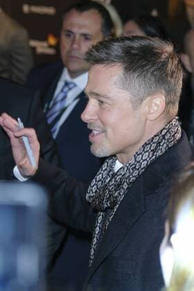 November 22, 2016 - Madrid, Spain - US actor Brad Pitt waves to his fans as they arrive to attend the Spain premiere of the film Allied in Callao City Lights, central Madrid on November 22, 2016. Madrid Spain  - ZUMAn230 20161122_zaa_n230_258