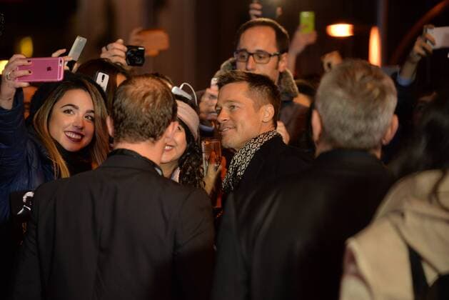 November 22, 2016 - Madrid, Spain - US actor Brad Pitt takes selfie to his fans as they arrive to attend the Spain premiere of the film Allied in Callao City Lights, central Madrid on November 22, 2016. Madrid Spain  - ZUMAn230 20161122_zaa_n230_269