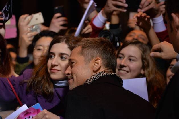 November 22, 2016 - Madrid, Spain - US actor Brad Pitt takes selfie to his fans as they arrive to attend the Spain premiere of the film Allied in Callao City Lights, central Madrid on November 22, 2016. Madrid Spain  - ZUMAn230 20161122_zaa_n230_273