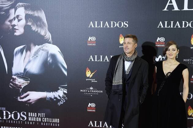 22-11-2016 Madrid Brad Pitt and Marion Cotillard pose at the premiere of the film Allied in Madrid. No Spain  Copyright: ppex