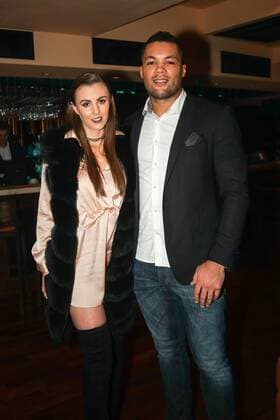 Joe Joyce and girlfriend Alicia Moore attend the Supermodel UK glamour Model of the Year 2016 at DSTRKT in London. NOVEMBER 23rd 2016  SLIx163629