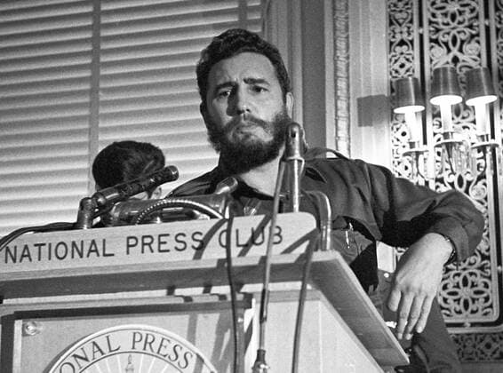 FIDEL ALEJANDRO CASTRO RUZ (August 13, 1926 - November 25, 2016), commonly known as Fidel Castro, was a Cuban politician and revolutionary who governed the Republic of Cuba as Prime Minister from 1959 to 1976 and then as President from 1976 to 2008. Castro was a controversial and divisive world figure. FILE PICTURE April 20, 1959 - Washington, District of Columbia, United States of America - Prime Minister Fidel Castro of Cuba addresses a National Press Club luncheon in Washington, DC on April 20, 1959. His appearance came less than four months after he seized power in Cuba and he said he had no dictatorial ambitions..Credit Image: © CNP via ZUMA Wire) Washington United States of America - ZUMAs152 19590420_zaa_s152_002
