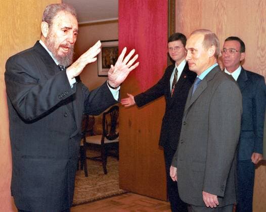 FIDEL ALEJANDRO CASTRO RUZ (August 13, 1926 - November 25, 2016), commonly known as Fidel Castro, was a Cuban politician and revolutionary who governed the Republic of Cuba as Prime Minister from 1959 to 1976 and then as President from 1976 to 2008. Castro was a controversial and divisive world figure. FILE PICTURE: Sep 08, 2000 - New York, New York, USA - (File Photo) Cuban President FIDEL CASTRO, elft, meets of the president of Russia, VLADIMIR PUTIN during the Summit of the leaders of the countries members of the United Nations. New York USA - ZUMAx01_ 20000908_ave_x01_114