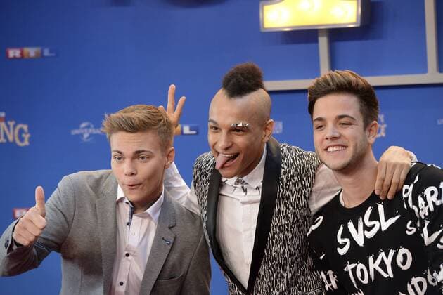 Lukas Pratschker, Prince Damien und Luca Hänni bei der Premiere des Kinofilms Sing im Cincedom. Köln, 27.11.2016 Foto:xJ.xKrickx xFuturexImage