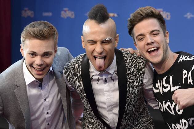 Lukas Pratschker, Prince Damien und Luca Hänni bei der Premiere des Kinofilms Sing im Cincedom. Köln, 27.11.2016 Foto:xJ.xKrickx xFuturexImage