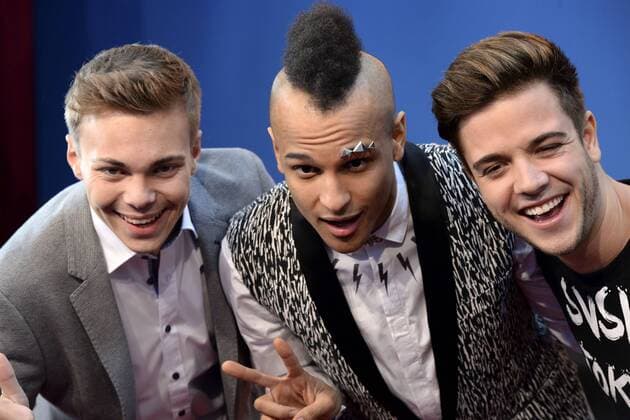 Lukas Pratschker, Prince Damien und Luca Hänni bei der Premiere des Kinofilms Sing im Cincedom. Köln, 27.11.2016 Foto:xJ.xKrickx xFuturexImage