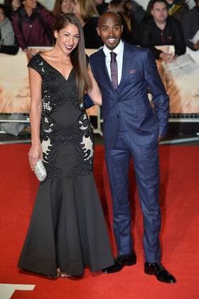 November 28, 2016 - London, London, UK - MO FARAH and his wife TANIA NELL attend the I Am Bolt world film premiere at the Odeon Leicester Square in London. London UK  - ZUMAl94_ 20161128_zaf_l94_078
