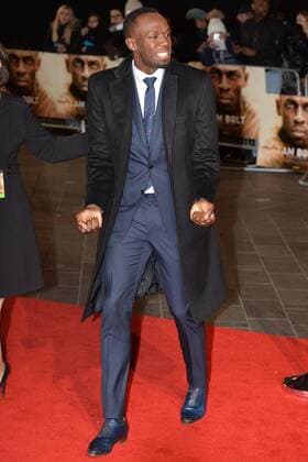 November 28, 2016 - London, London, UK - USAIN BOLT looks cold as he attend s the I Am Bolt world film premiere at the Odeon Leicester Square in London. London UK  - ZUMAl94_ 20161128_zaf_l94_080