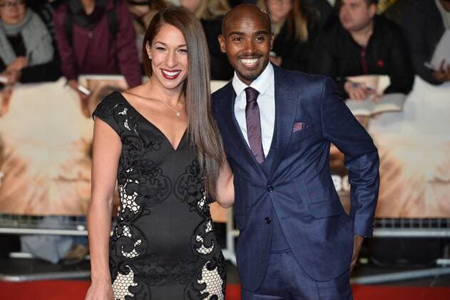November 28, 2016 - London, London, UK - MO FARAH and his wife TANIA NELL attend the I Am Bolt world film premiere at the Odeon Leicester Square in London. London UK  - ZUMAl94_ 20161128_zaf_l94_081
