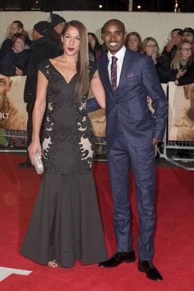 British distance runner Mo Farah girlfriend Tania Nell attend the World Premiere of I Am Bolt held at Odeon Leicester Square in London. NOVEMBER 28th 2016  MISx163671