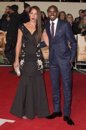 British distance runner Mo Farah girlfriend Tania Nell attend the World Premiere of I Am Bolt held at Odeon Leicester Square in London. NOVEMBER 28th 2016  MISx163671