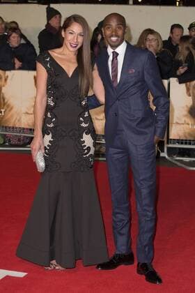 British distance runner Mo Farah girlfriend Tania Nell attend the World Premiere of I Am Bolt held at Odeon Leicester Square in London. NOVEMBER 28th 2016  MISx163671