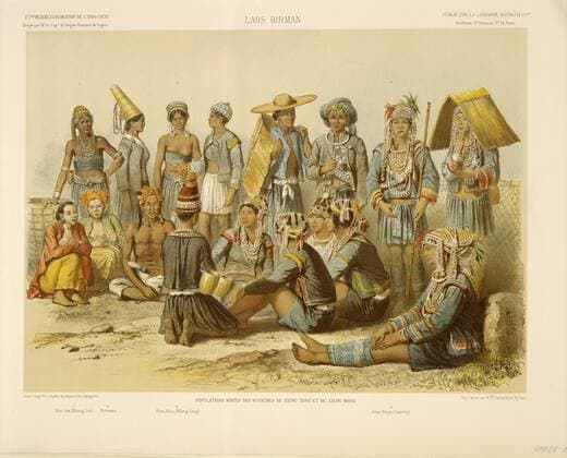 IMAGO Cultures of the world, Akha Volk in Laos Hill tribes of Laos, mostly Akha and Hmong, depicted in Exploration de L Indo-Chine by Delaporte, Laos, Indochina, Southeast Asia, Asia Copyright: LucaxTettoni 238-5400