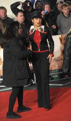 November 28, 2016 - London, England, United Kingdom - Salma Hayek attends the World Premiere of I Am Bolt at Odeon Leciester Square. London United Kingdom - ZUMAs147 20161128_zap_s147_058