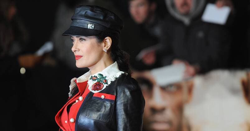 November 28, 2016 - London, England, United Kingdom - Salma Hayek attends the World Premiere of I Am Bolt at Odeon Leciester Square. London United Kingdom - ZUMAs147 20161128_zap_s147_065