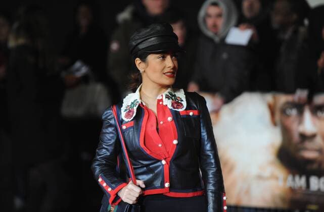 November 28, 2016 - London, England, United Kingdom - Salma Hayek attends the World Premiere of I Am Bolt at Odeon Leciester Square. London United Kingdom - ZUMAs147 20161128_zap_s147_069