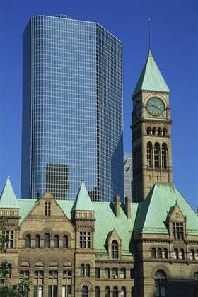 Old City Hall and modern skyscraper, Toronto, Ontario, Canada, North America Copyright: Hans-PeterxMerten 396-964