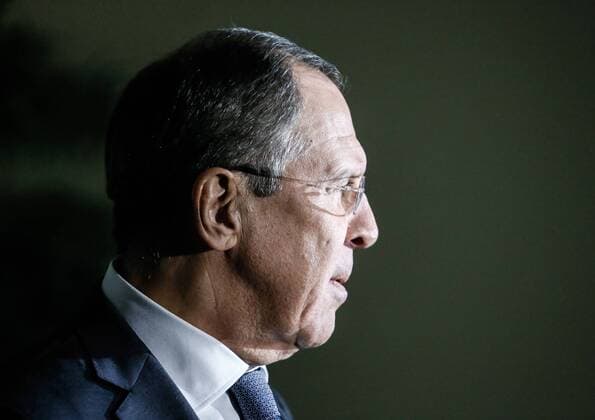 MINSK, BELARUS - NOVEMBER 29, 2016: Russia s minister of foreign affairs Sergei Lavrov talks to the media after a meeting of foreign ministers of the Normandy Four at the President Hotel. Alexander Shcherbak TASS  TS039301