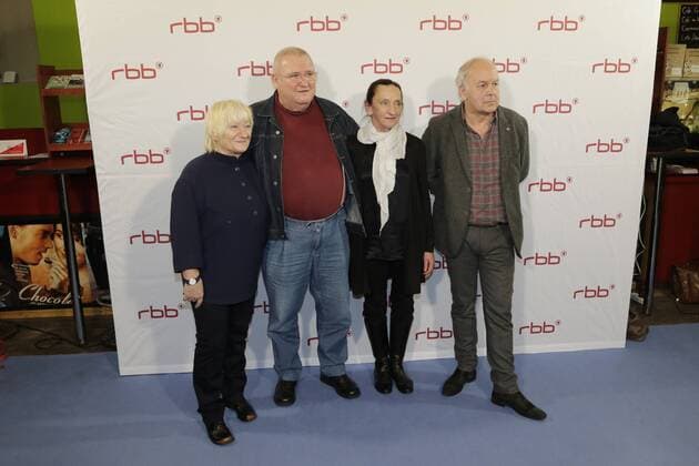 Carmen-Maja Antoni, Schauspieler Horst Krause, Angelika Böttiger, Regisseur Bernd Böhlich, Krauses Glück auf großer Leinwand: Premiere mit Horst Krause am 29. November im Kino Thalia in Potsdam, 29.11.2016
