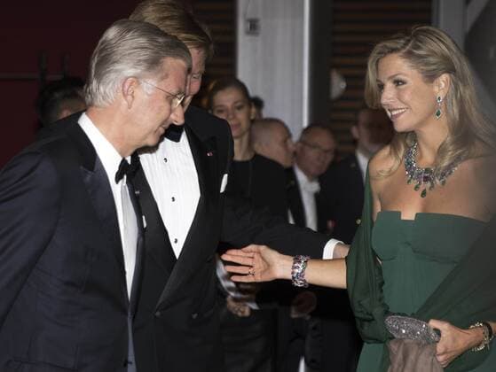 Belgische und niederländische Königsfamilien besuchen Konzert in Den Haag 29-11-2016 The Hague Queen Maxima and Queen Mathilde and King Willem-Alexander and King Filip and Princess Beatrix and Princess Laurentien and Prince Constantijn and Princess visiting a concert with the National Orchestra of Belgium and Ozark Henry at the muziekbuilding ’t IJ on the 2nd day of the 3 day statevisit to the Netherlands.  Copyright: ppex