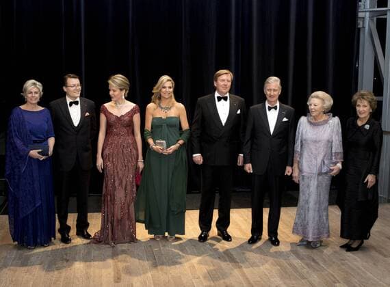 29-11-2016 The Hague Queen Maxima and Queen Mathilde and King Willem-Alexander and King Filip and Princess Beatrix and Princess Laurentien and Prince Constantijn and Princess visiting a concert with the National Orchestra of Belgium and Ozark Henry at the muziekbuilding ’t IJ on the 2nd day of the 3 day statevisit to the Netherlands.  Copyright: ppex