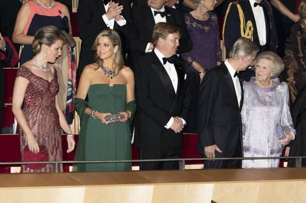 Belgische und niederländische Königsfamilien besuchen Konzert in Den Haag 29-11-2016 The Hague Queen Maxima and Queen Mathilde and King Willem-Alexander and King Filip and Princess Beatrix visiting a concert with the National Orchestra of Belgium and Ozark Henry at the muziekbuilding ’t IJ on the 2nd day of the 3 day statevisit to the Netherlands.  Copyright: ppex