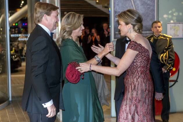 The Netherlands , Amsterdam , Nov 29 , 2016 - Second day of a three days State visit of Belgian royal couple in The Netherlands, in Amsterdam - Queen Mathilde of Belgium , King Philippe - Filip of Belgium, Dutch King Willem-Alexander and Dutch Queen Maxima - Concert at Concertgebouw Copyright POOL Reporters Reporters GYS  DannyxGys