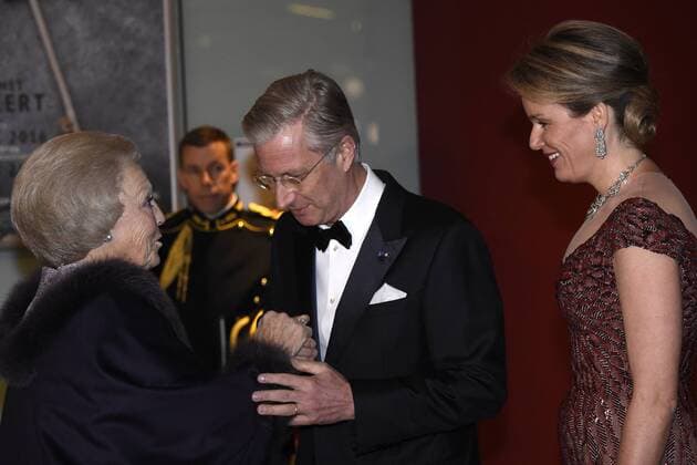 The Netherlands , Amsterdam , Nov 29 , 2016 - Second day of a three days State visit of Belgian royal couple in The Netherlands, in Amsterdam - Queen Mathilde of Belgium , King Philippe - Filip of Belgium, Dutch King Willem-Alexander and Dutch Queen Maxima - Concert at Concertgebouw Copyright POOL Reporters Reporters GYS 
