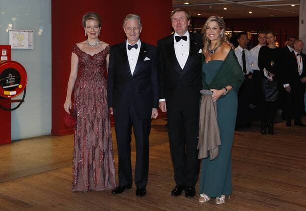 The Netherlands , Amsterdam , Nov 29 , 2016 - Second day of a three days State visit of Belgian royal couple in The Netherlands, in Amsterdam - Queen Mathilde of Belgium , King Philippe - Filip of Belgium, Dutch King Willem-Alexander and Dutch Queen Maxima - Concert at Concertgebouw Copyright POOL Reporters Reporters GYS  FRANCOISxLENOIR