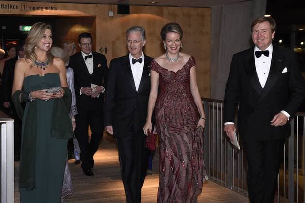 The Netherlands , Amsterdam , Nov 29 , 2016 - Second day of a three days State visit of Belgian royal couple in The Netherlands, in Amsterdam - Queen Mathilde of Belgium , King Philippe - Filip of Belgium, Dutch King Willem-Alexander and Dutch Queen Maxima - Concert at Concertgebouw Copyright POOL Reporters Reporters GYS 