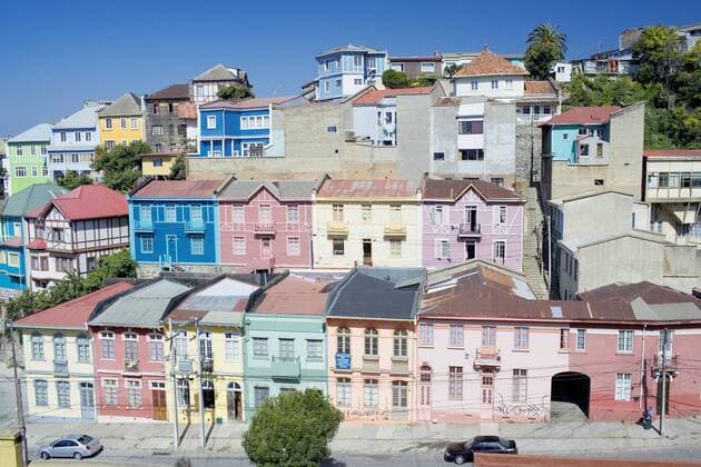 Traditional colorful houses, Valparaiso, UNESCO World Heritage Site, Chile, South America Copyright: MarcoxSimoni 718-1278