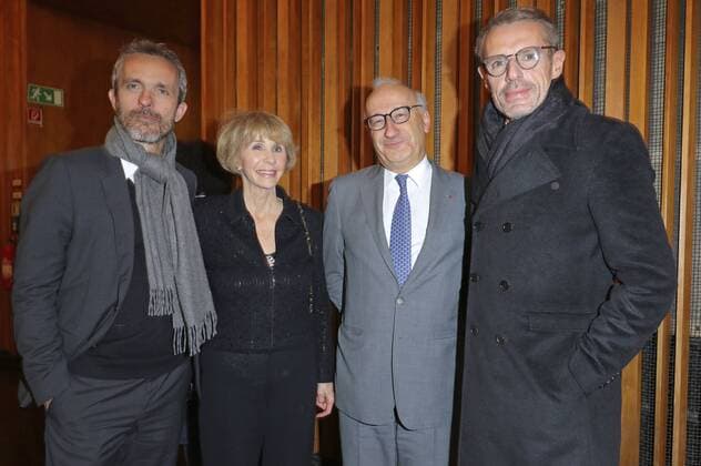 Jerome Salle, Jan Cousteau, Philippe Etienne und Lambert Wilson bei der Eröffnung der 16. Französischen Filmwoche Berlin mit der Premiere des Kinofilms Jacques - Entdecker der Ozeane L odyssee im Kino International. Berlin, 30.11.2016 Foto:xO.xWoellnerx xFuturexImage