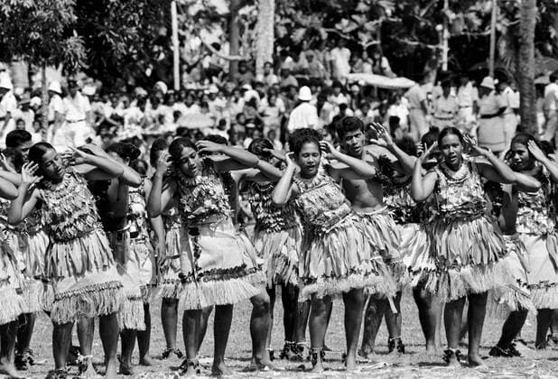 Native children at tribal gathering in Western Samoa, South Pacific Copyright: TimxGraham 1161-7311