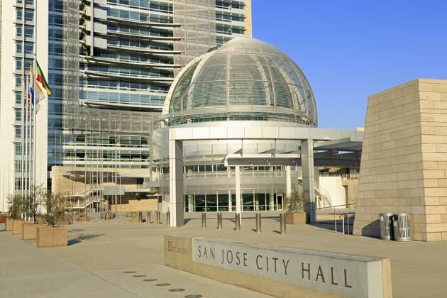 Architektur von Richard Meier San Jose City Hall, San Jose, California, United States of America, North America Copyright: RichardxCummins Editorial use only 776-4327