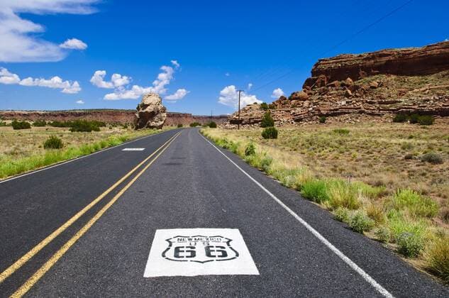 Road sign along historic Route 66, New Mexico, United States of America, North America Copyright: MichaelxDeFreitas 796-392