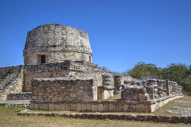 Templo Redondo (Round Temple), Mayapan, Mayan archaeological site, Yucatan, Mexico, North America Copyright: RichardxMaschmeyer 801-1485