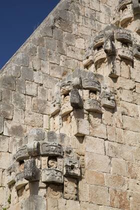 Chac Rain God stone masks, Pyramid of the Magician, Uxmal, Mayan archaeological site, UNESCO World Heritage Site, Yucatan, Mexico, North America Copyright: RichardxMaschmeyer 801-1546