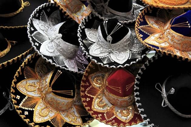 Sombreros, Municipal Market, Oaxaca City, Oaxaca, Mexico, North America Copyright: WendyxConnett 807-1114