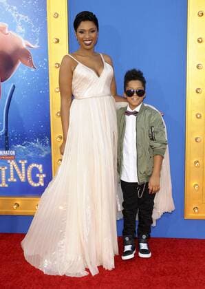Jennifer Hudson & son David Otunga Jr SING FILM PREMIERE Los Angeles Patrick Rideaux PicturePerfect