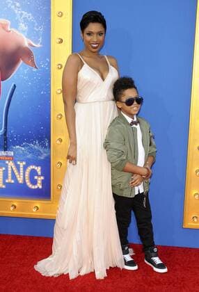 Jennifer Hudson & son David Otunga Jr SING FILM PREMIERE Los Angeles Patrick Rideaux PicturePerfect