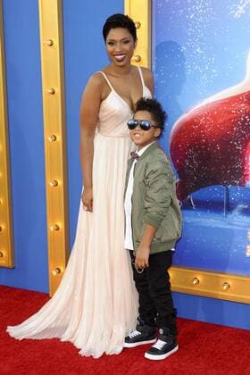 Jennifer Hudson & son David Otunga Jr SING FILM PREMIERE Los Angeles Patrick Rideaux PicturePerfect