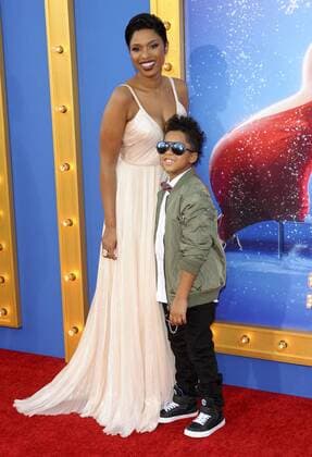 Jennifer Hudson & son David Otunga Jr SING FILM PREMIERE Los Angeles Patrick Rideaux PicturePerfect