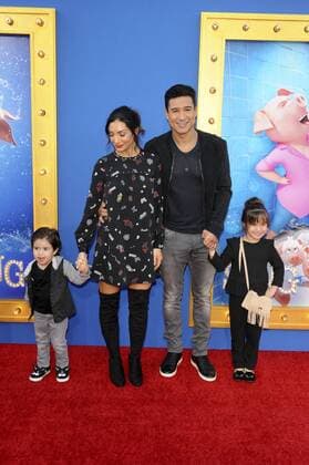 Mario Lopez, wife Courtney Mazza, son Dominic Lopez & daughter Gia Lopez SING FILM PREMIERE Los Angeles Patrick Rideaux PicturePerfect