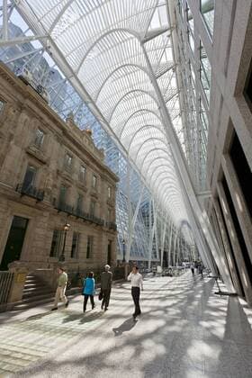 Pedestrians walking through the galleria atrium, Brookfield Place, previously known as BCE Place, Toronto, Ontario, Canada, North America Copyright: StuartxDee 821-194
