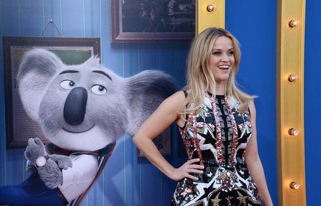 Cast member Reese Witherspoon, the voice of Rosita in the animated motion picture comedy Sing attends the premiere of the film at the Microsoft Theater in Los Angeles on December 3, 2016. Storyline: A koala named Buster Moon has one final chance to restore his theater to its former glory by producing the world s greatest singing competition.  LAP2016120302 JIMxRUYMEN