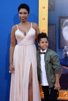 Cast member Jennifer Hudson, the voice of Young Nana Noodleman in the animated motion picture comedy Sing and her son David Daniel Otunga, Jr., attend the premiere of the film at the Microsoft Theater in Los Angeles on December 3, 2016. Storyline: A koala named Buster Moon has one final chance to restore his theater to its former glory by producing the world s greatest singing competition.  LAP2016120309 JIMxRUYMEN