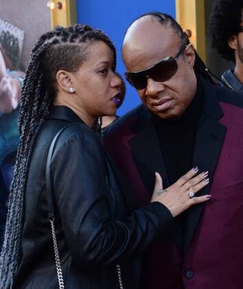Stevie Wonder and his partner Tomeeka Robyn Bracy attend the premiere of the animated motion picture comedy Sing at the Microsoft Theater in Los Angeles on December 3, 2016. Storyline: A koala named Buster Moon has one final chance to restore his theater to its former glory by producing the world s greatest singing competition.  LAP2016120351 JIMxRUYMEN