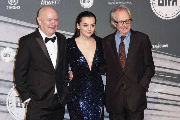 London, UK. 4 December 2016. L-R: David Johns, Hayley Squires and Ken Loach. Red carpet arrivals for the 2016 British Independent Film Awards at Old Billingsgate. The British Independent Film Awards, London, UK 