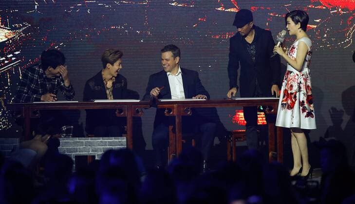 (161206) -- BEIJING, Dec. 6, 2016 -- Actor Matt Damon (3rd R) attends the press conference for the film The Great Wall in Beijing, capital of China, Dec. 6, 2016. The film directed by Chinese filmmaker Zhang Yimou will hit the big screens on Dec. 16. ) (wx) CHINA-BEIJING-FILM-THE GREAT WALL-PRESS CONFERENCE (CN) CaixYang 
