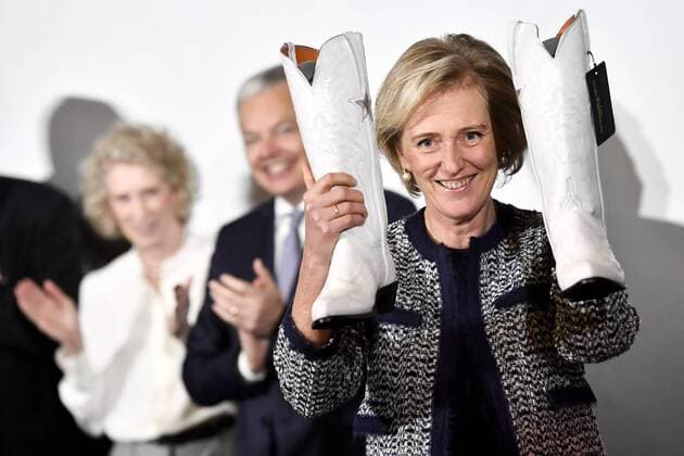 Princess Astrid of Belgium shows white boots during a visit to Cinemark on the fourth day of the economic mission of Belgium s Princess Astrid in Texas, United States, Tuesday 06 December 2016, in Austin.  DIRKxWAEM 04991752